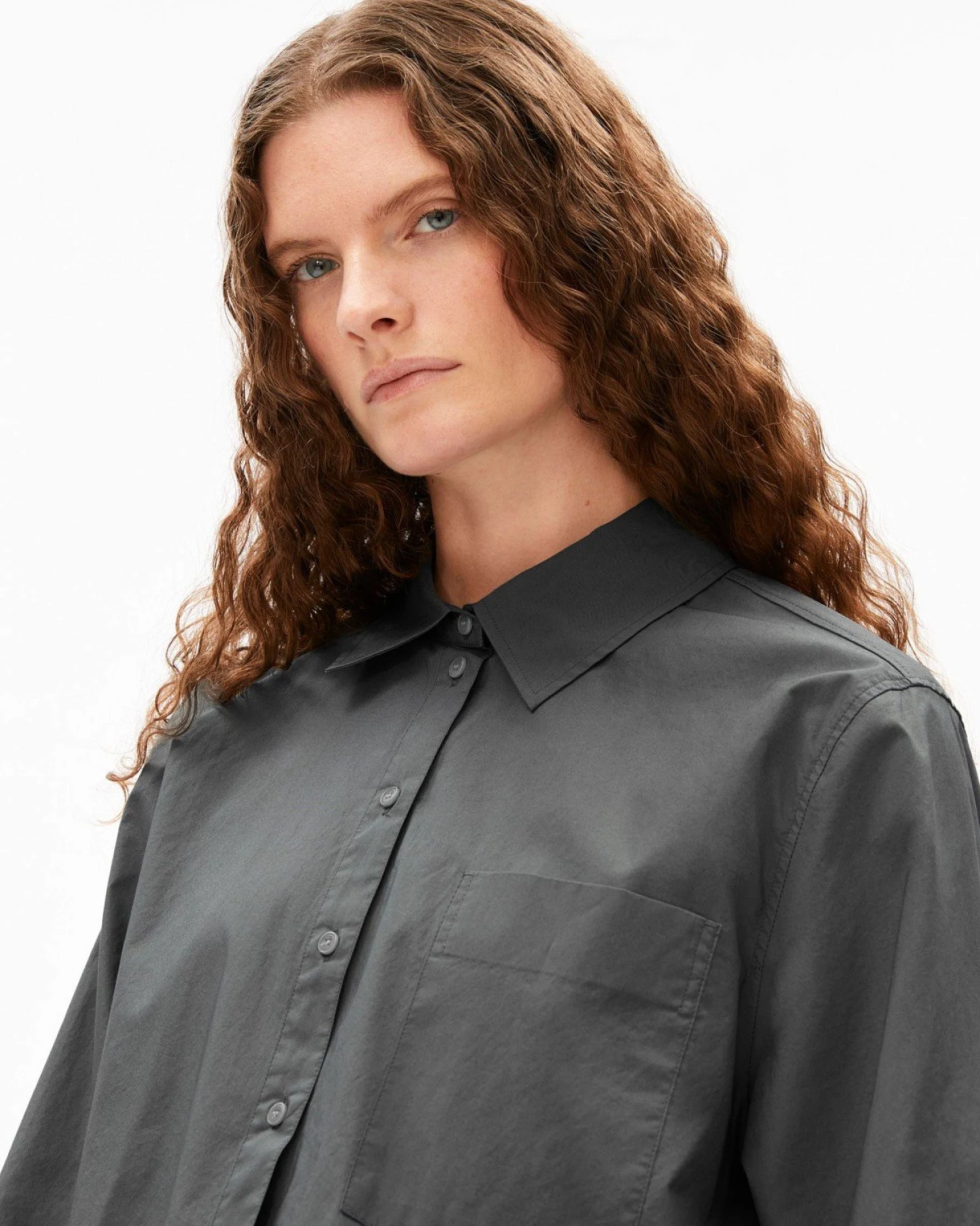 Bluse Poplin Grau – Ansicht 4
