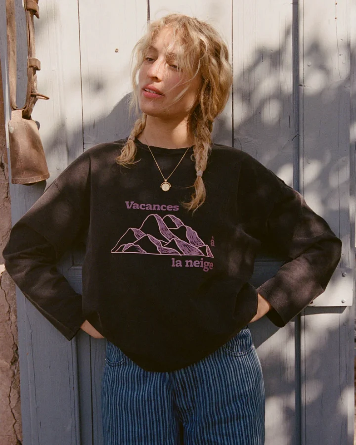 Nénés Damen vegan T-Shirt Longsleeve Christine Schwarz
