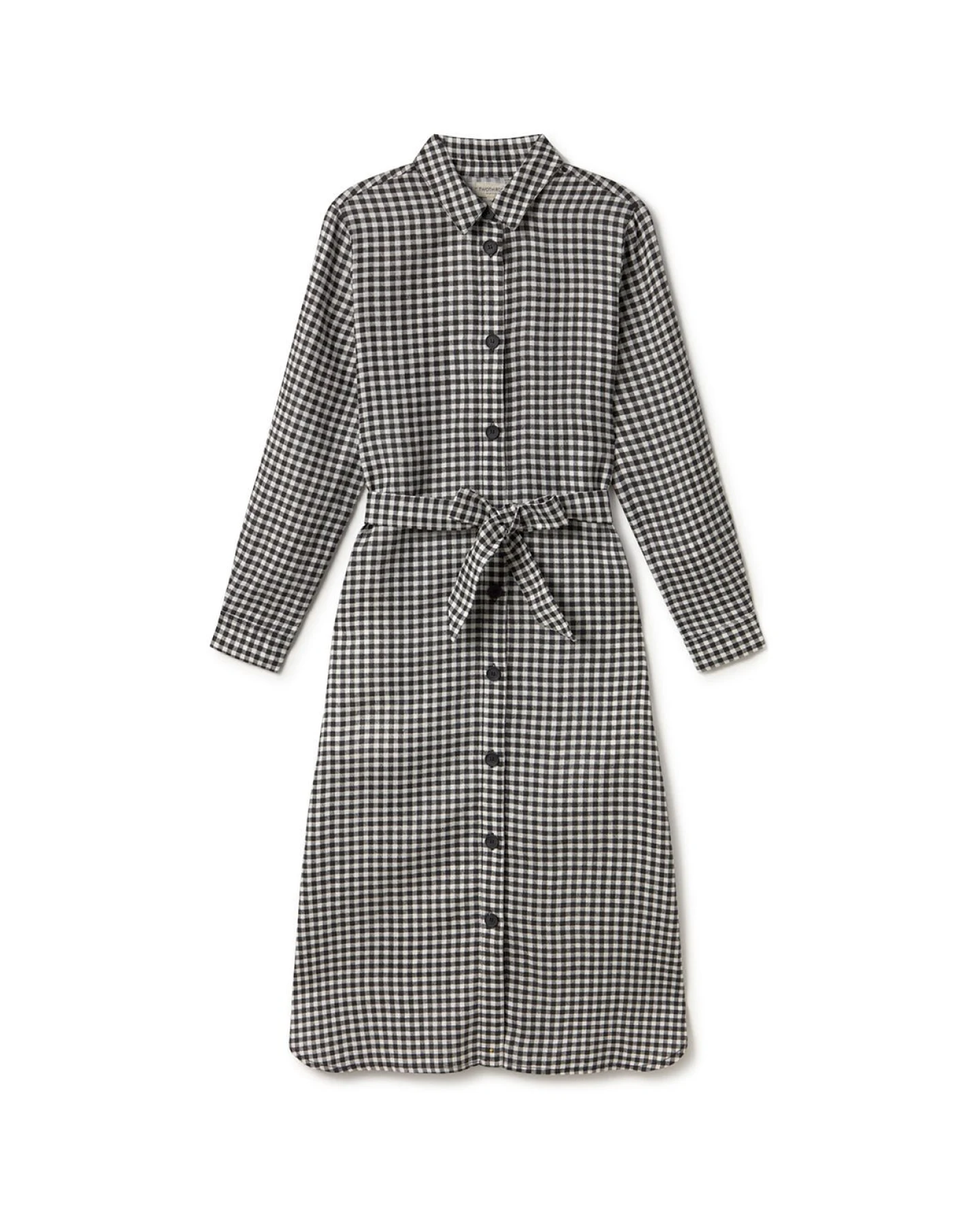 TWOTHIRDS Damen vegan Kleid Pollan Schwarz & Weiß Vichy – Ansicht 2