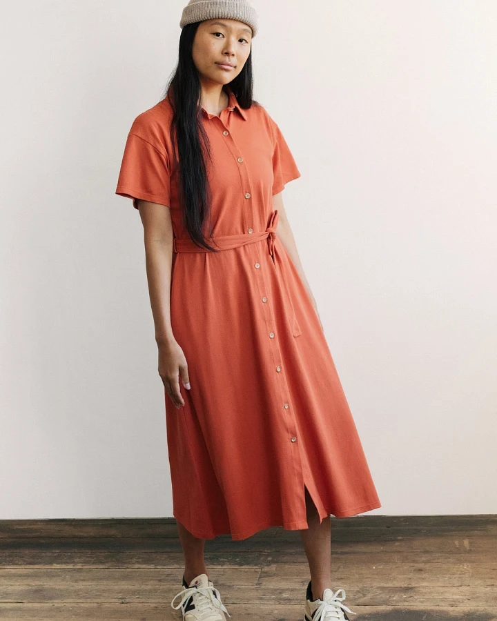 TWOTHIRDS Damen vegan Kleid Drangey Orange