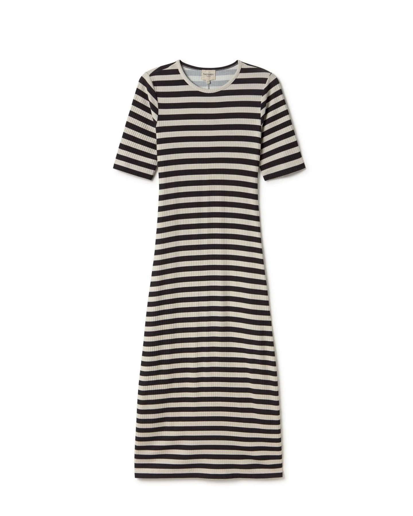 TWOTHIRDS Damen vegan Kleid Cobh Black Stripes – Ansicht 2
