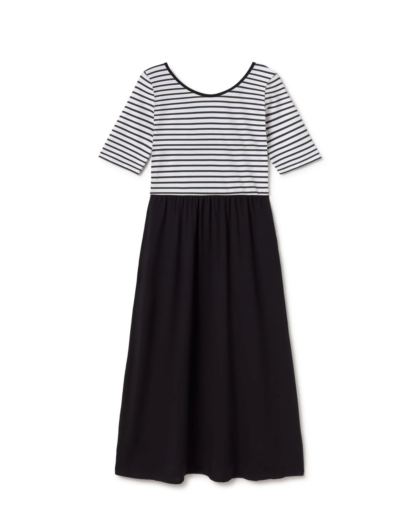 TWOTHIRDS Damen vegan Kleid Kalaheo Schwarz & Weiß Gestreift – Ansicht 2