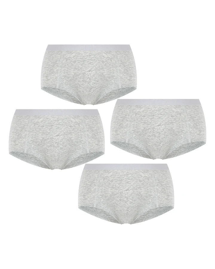 Albero Natur Damen vegan Multipack 4x Slips Hellgrau
