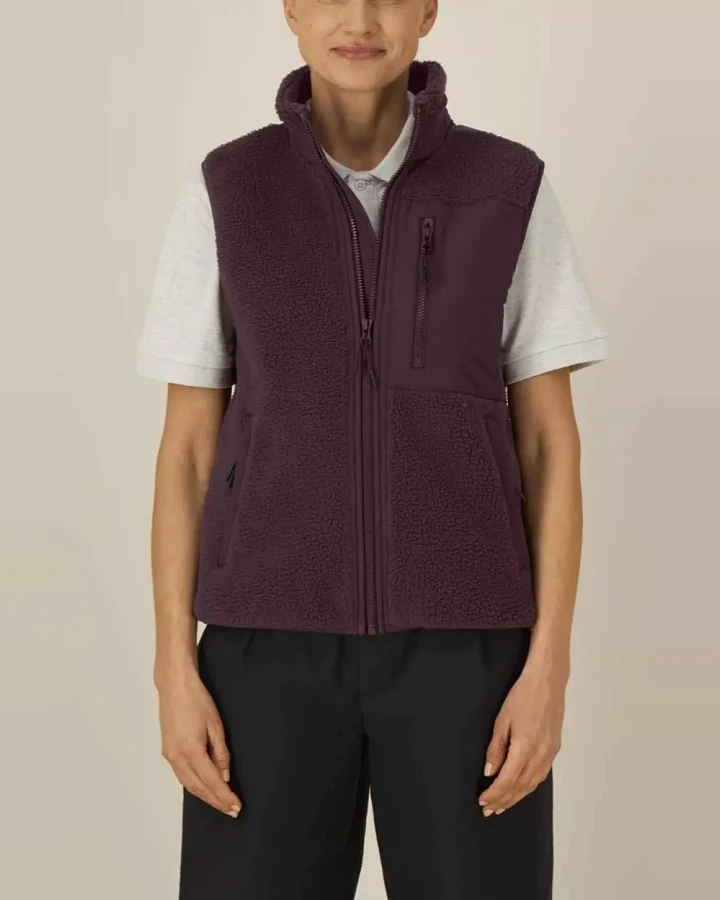 UNIPOLAR Damen vegan Weste Lin Rot Braun