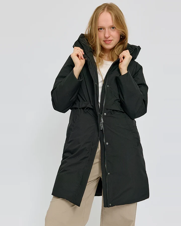 Mazine Damen vegan Parka Basic Gepolstert Schwarz