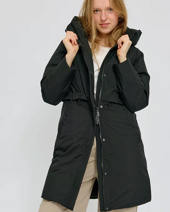 Mazine Damen vegan Parka Basic Gepolstert Schwarz