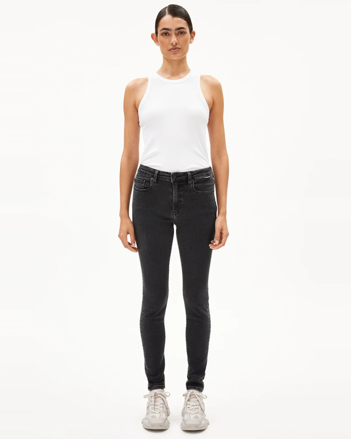 ARMEDANGELS Damen vegan Jeans Skinny Tillaa True Black Washed – Ansicht 2