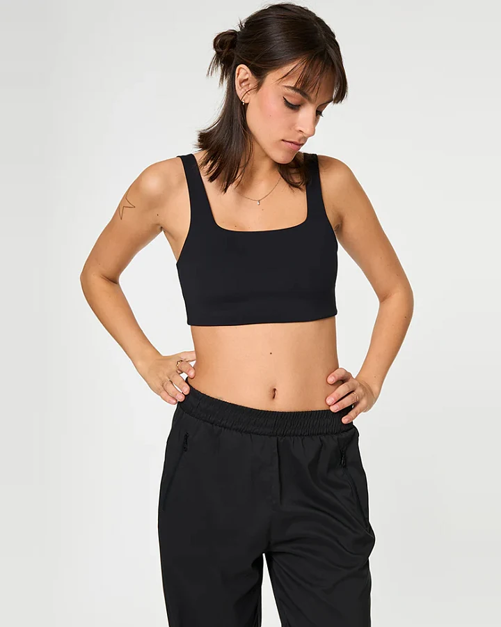 Girlfriend Collective Damen vegan Sport-Bh Tommy Schwarz