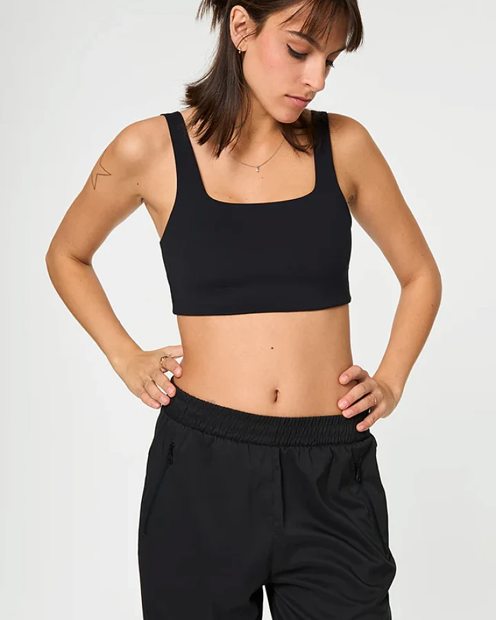 Girlfriend Collective Damen vegan Sport-Bh Tommy Schwarz