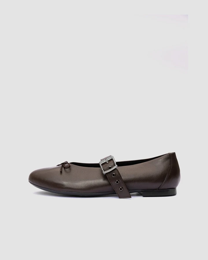BOHEMA Damen vegan Ballett-Flats Mara Schokoladenbraun