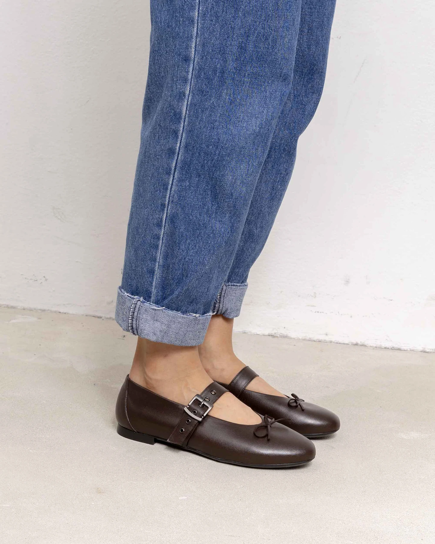 BOHEMA Damen vegan Ballett-Flats Mara Schokoladenbraun – Ansicht 2
