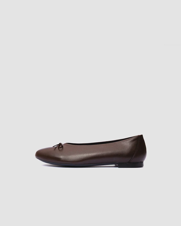 BOHEMA Damen vegan Ballet Flats Mossy Chocolate Braun