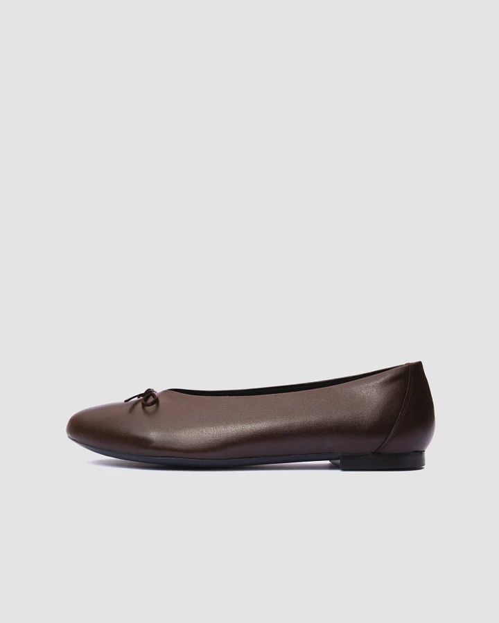 BOHEMA Damen vegan Ballet Flats Mossy Chocolate Braun