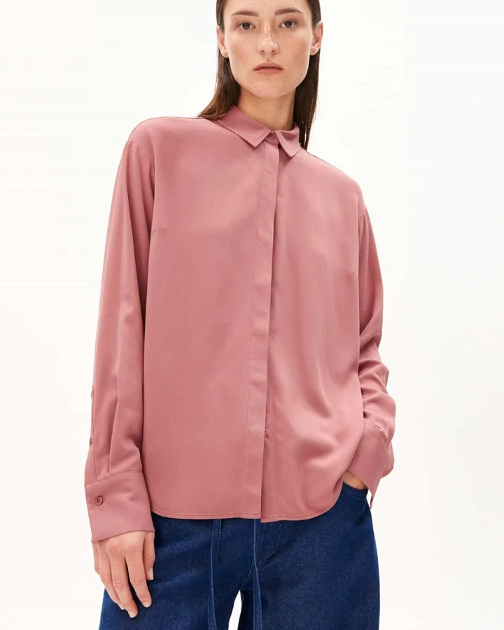ARMEDANGELS Damen vegan Bluse Longsleeve Larisaana Rosa