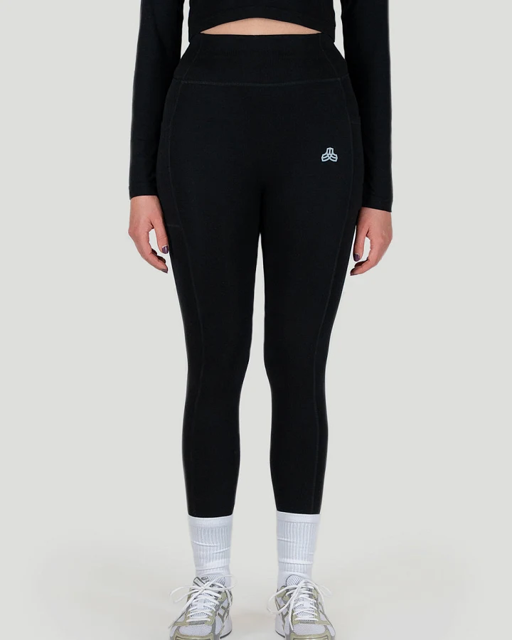 Boldwill Damen vegan Leggings Holz Schwarz