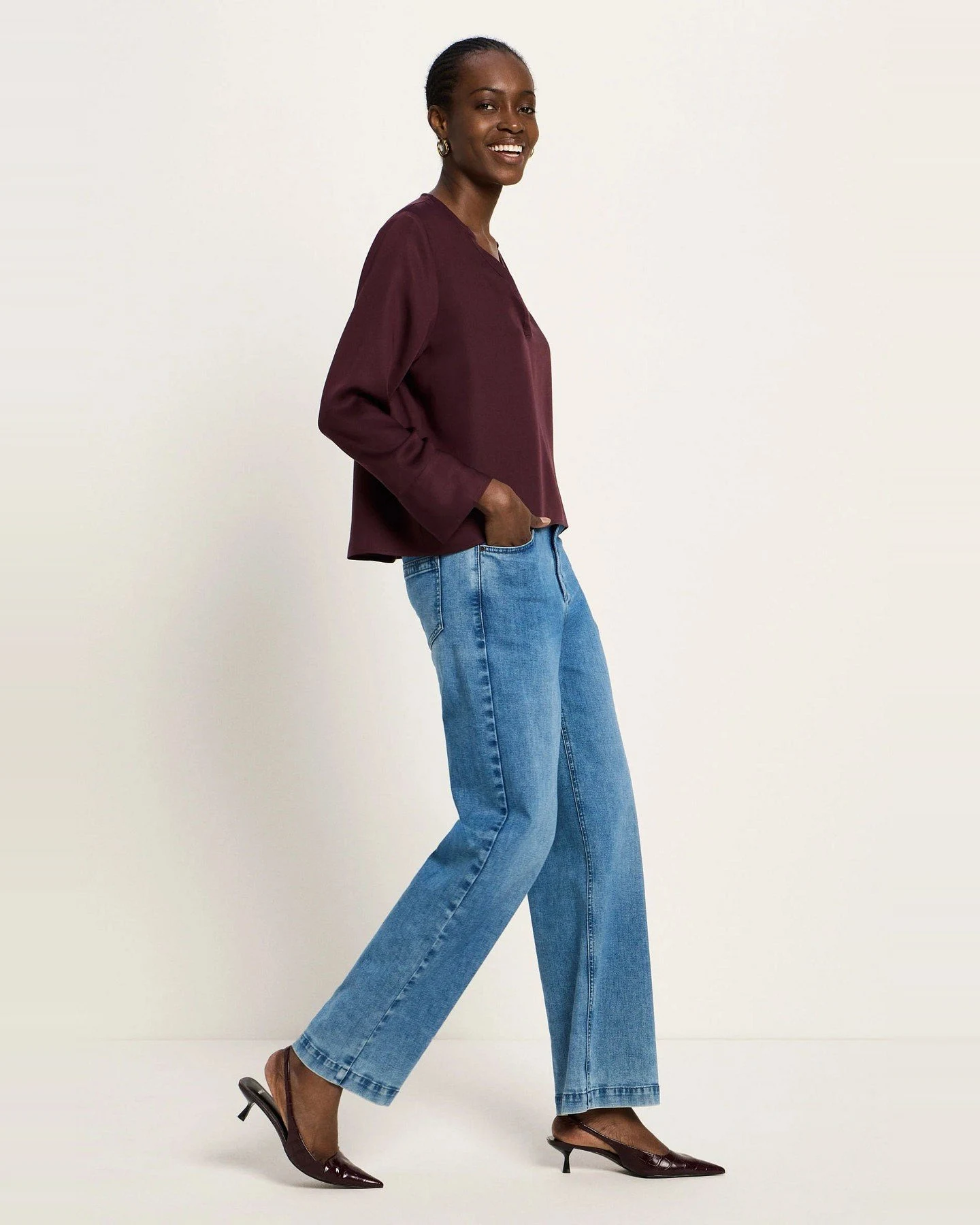 Bluse Tencel Bordeaux – Ansicht 6