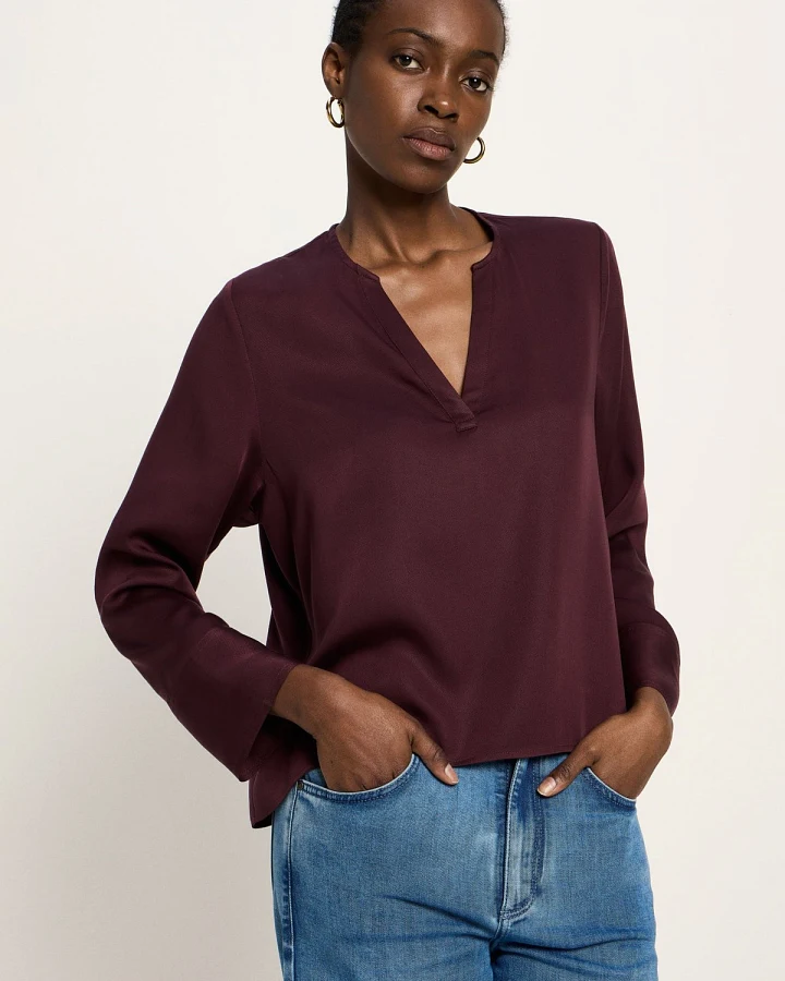 Bluse Tencel Bordeaux