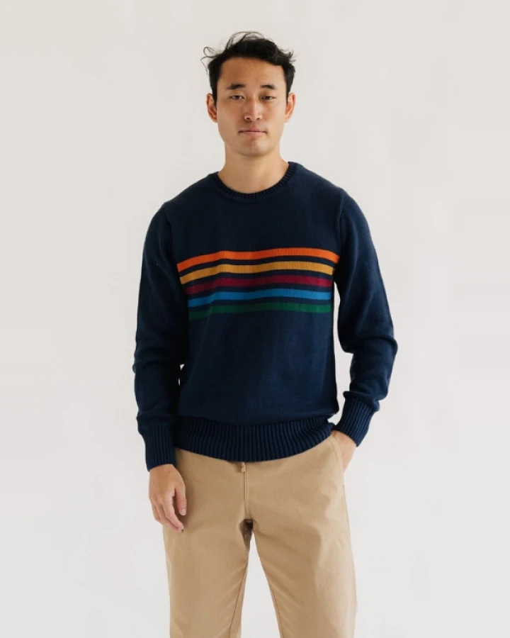 TWOTHIRDS Herren vegan Pullover Wachtel Marineblau