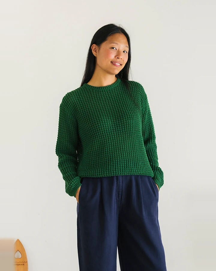 TWOTHIRDS Damen vegan Pullover Teresa Laubgrün