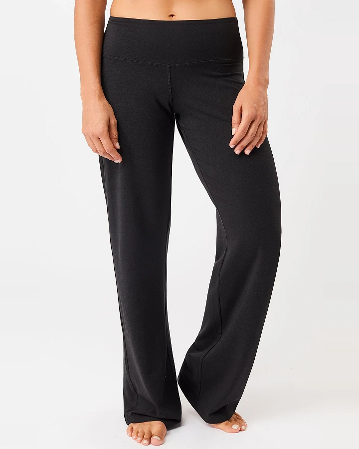 MANDALA Damen vegan Hose Weites Bein Schwarz