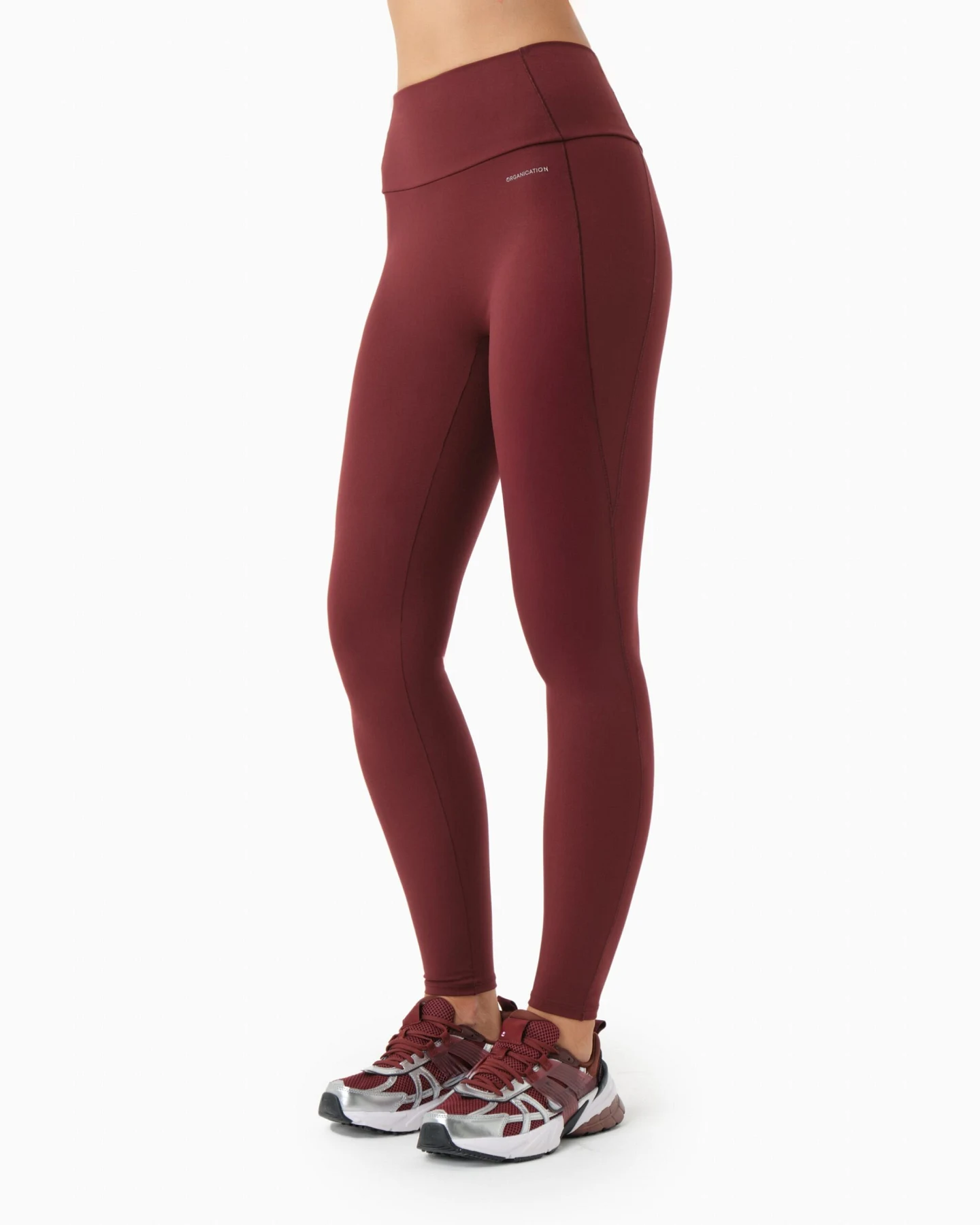 ORGANICATION Damen vegan Leggings Hohe Taille Linnda Bordeaux – Ansicht 2