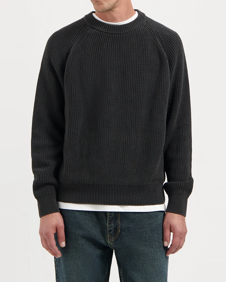 Kuyichi Herren vegan Strickpullover Duke Woodland Grau