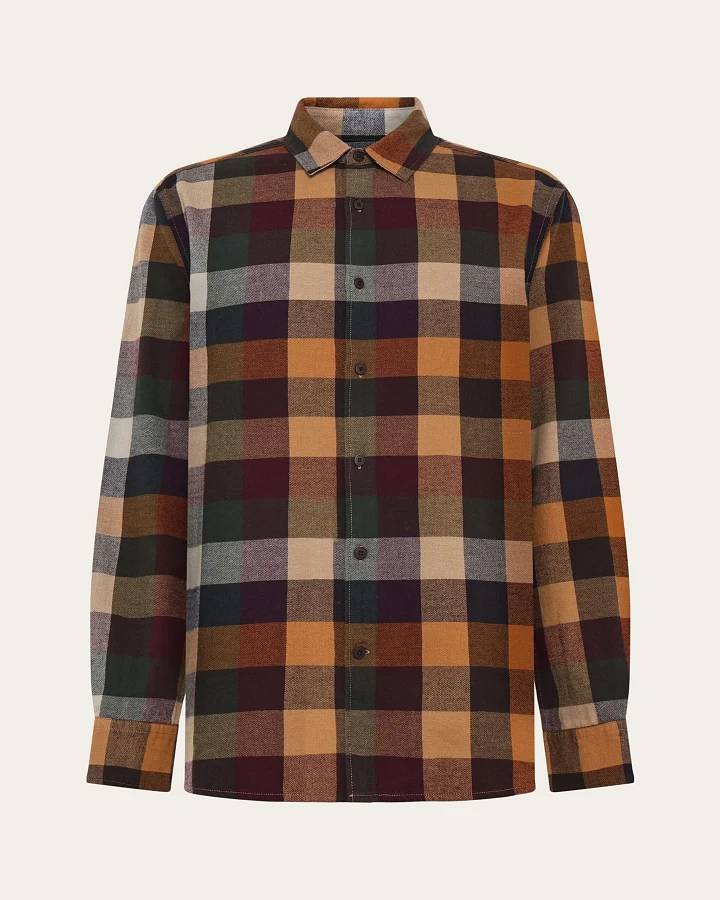 KnowledgeCotton Apparel Herren vegan Hemd Flanell Multi Check