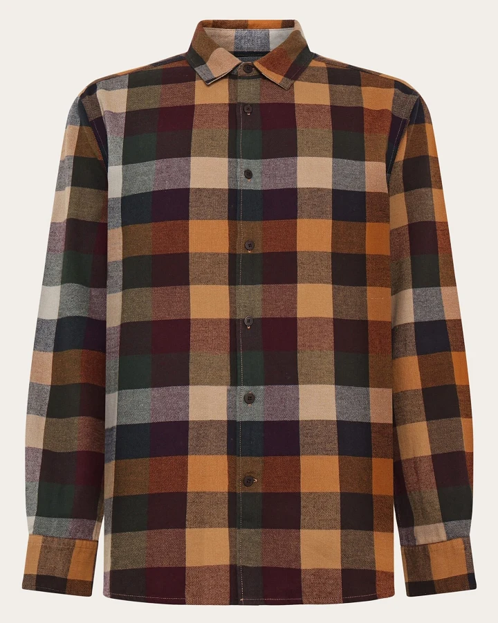 KnowledgeCotton Apparel Herren vegan Hemd Flanell Multi Check