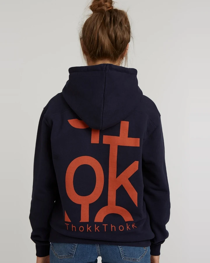 ThokkThokk Damen vegan Hoodie Five Letters Dark Navy