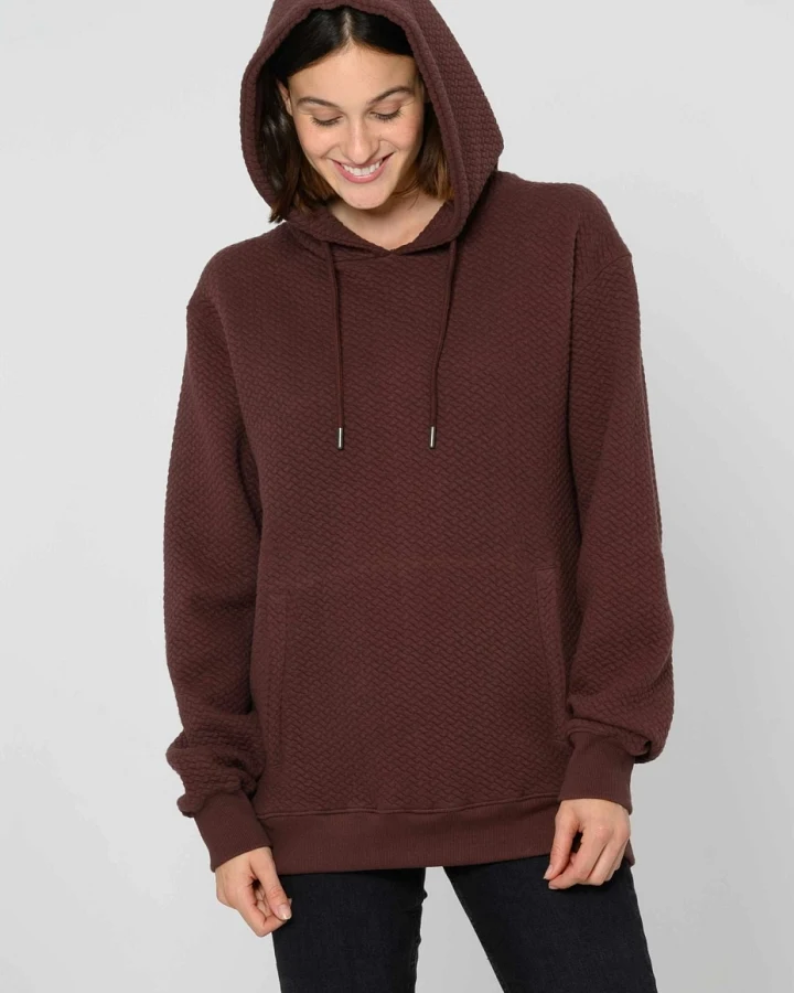 ThokkThokk Herren vegan Hoodie Structured Oversized Deep Mahogany