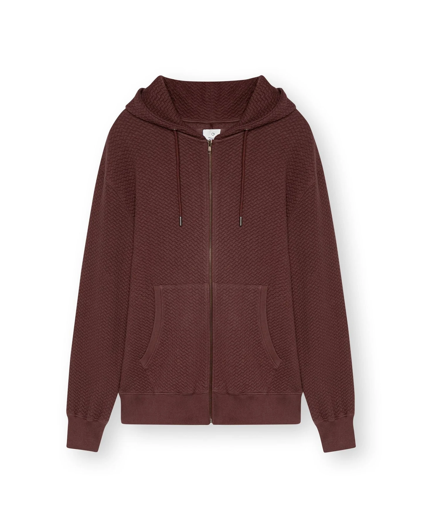 ThokkThokk Herren vegan Zip Hoodie Structured Oversized Deep Mahogany – Ansicht 2