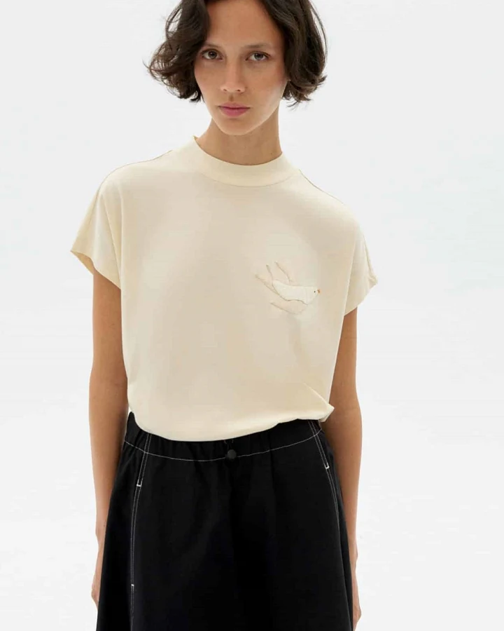 Thinking MU Damen vegan T-Shirt Bird Volta Weiß