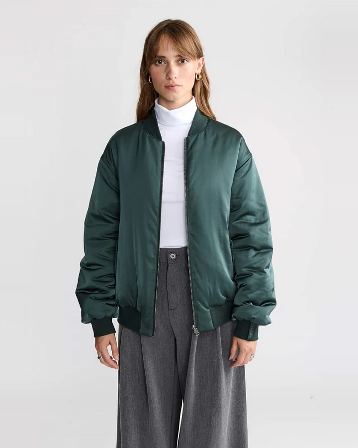 Yahmo Damen vegan Jacke Bomber Reversible Grete Shadow/Petrol