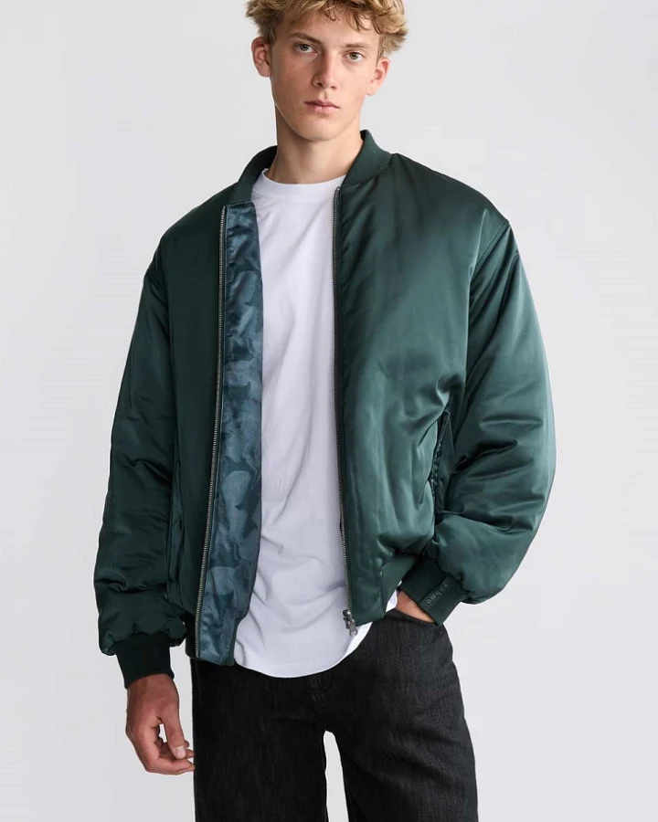 Yahmo Herren vegan Jacke Bomber Reversible Konrad Shadow/Petrol