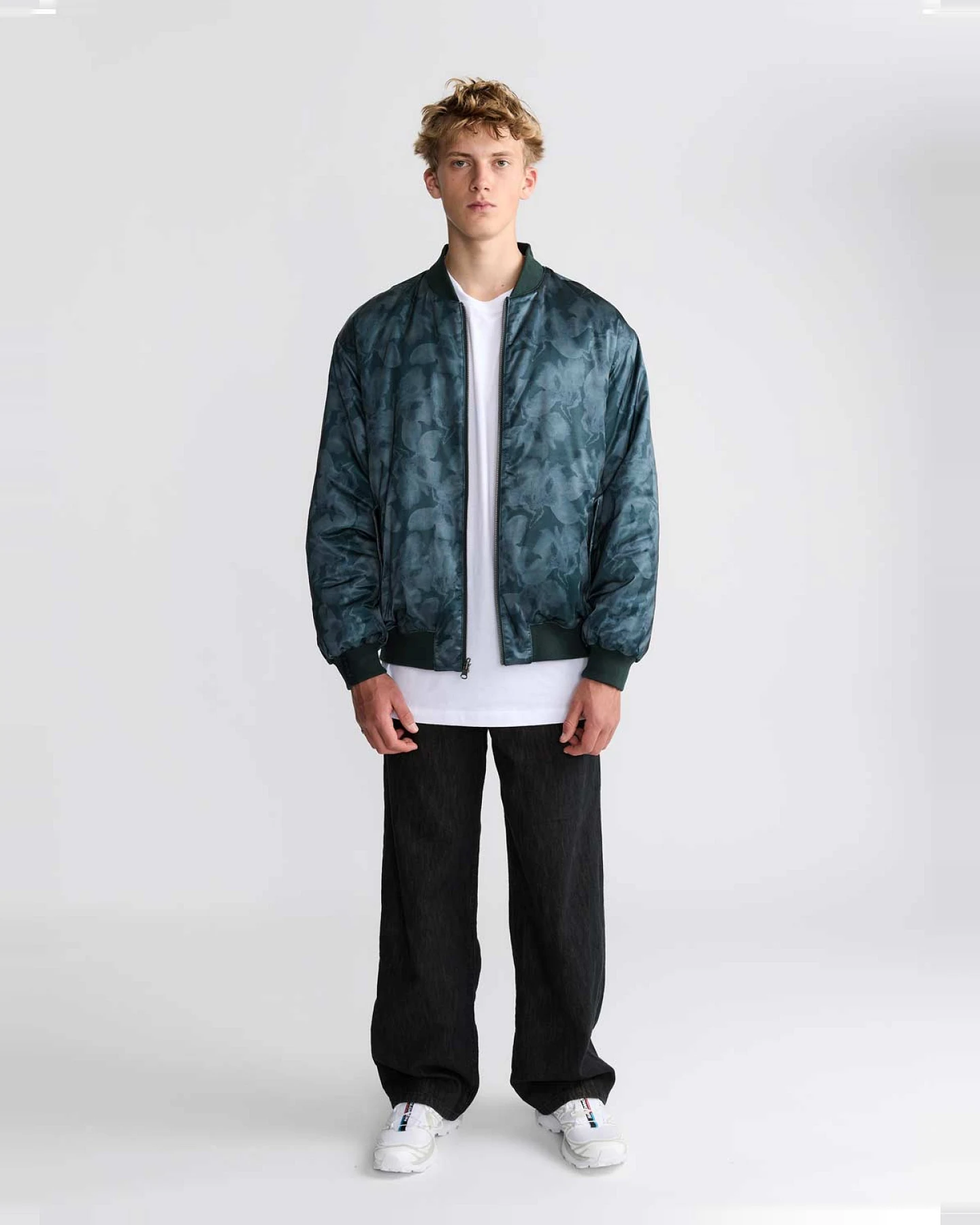 Yahmo Herren vegan Jacke Bomber Reversible Konrad Shadow/Petrol – Ansicht 2