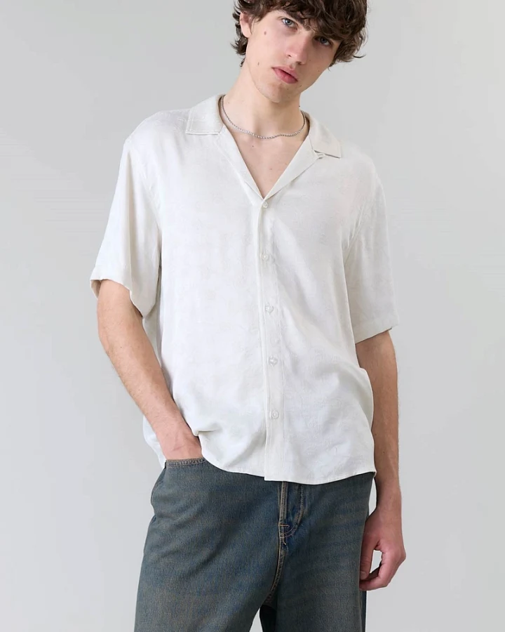 Yahmo Herren vegan Hemd Muck Jasmine Weiß