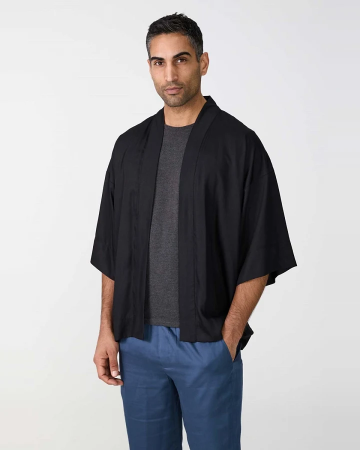 Yahmo Herren vegan Kimono Erich Schwarz
