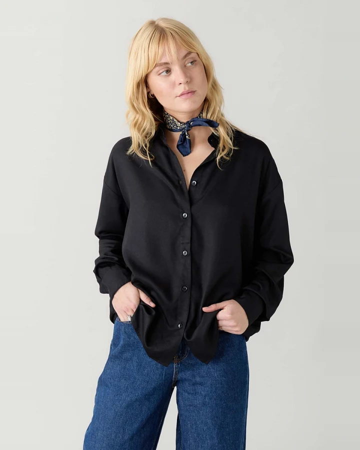 Yahmo Damen vegan Hemd Mona Schwarz