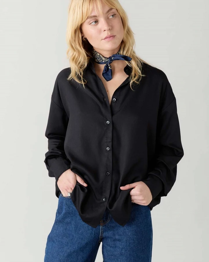 Yahmo Damen vegan Hemd Mona Schwarz