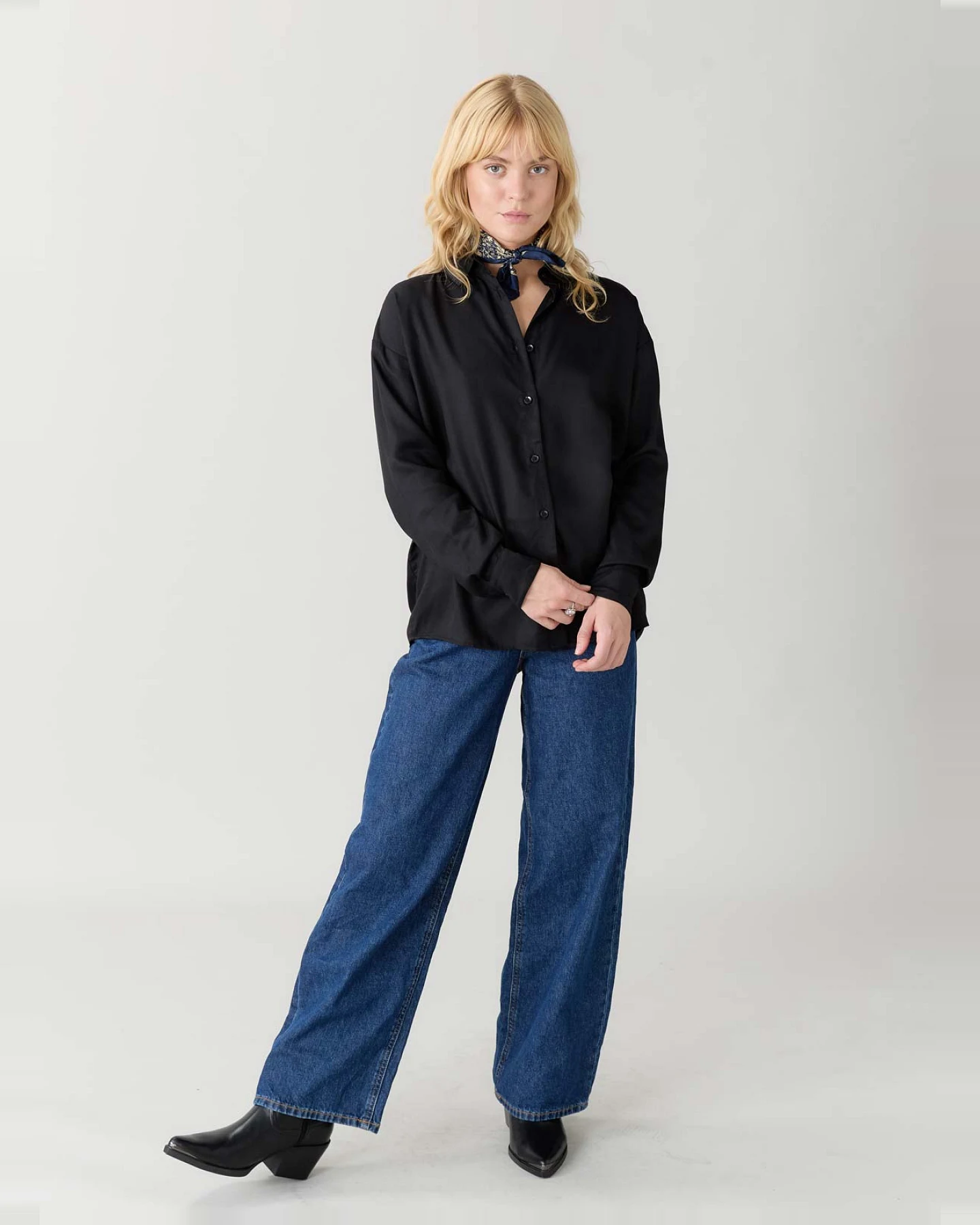 Yahmo Damen vegan Hemd Mona Schwarz – Ansicht 2