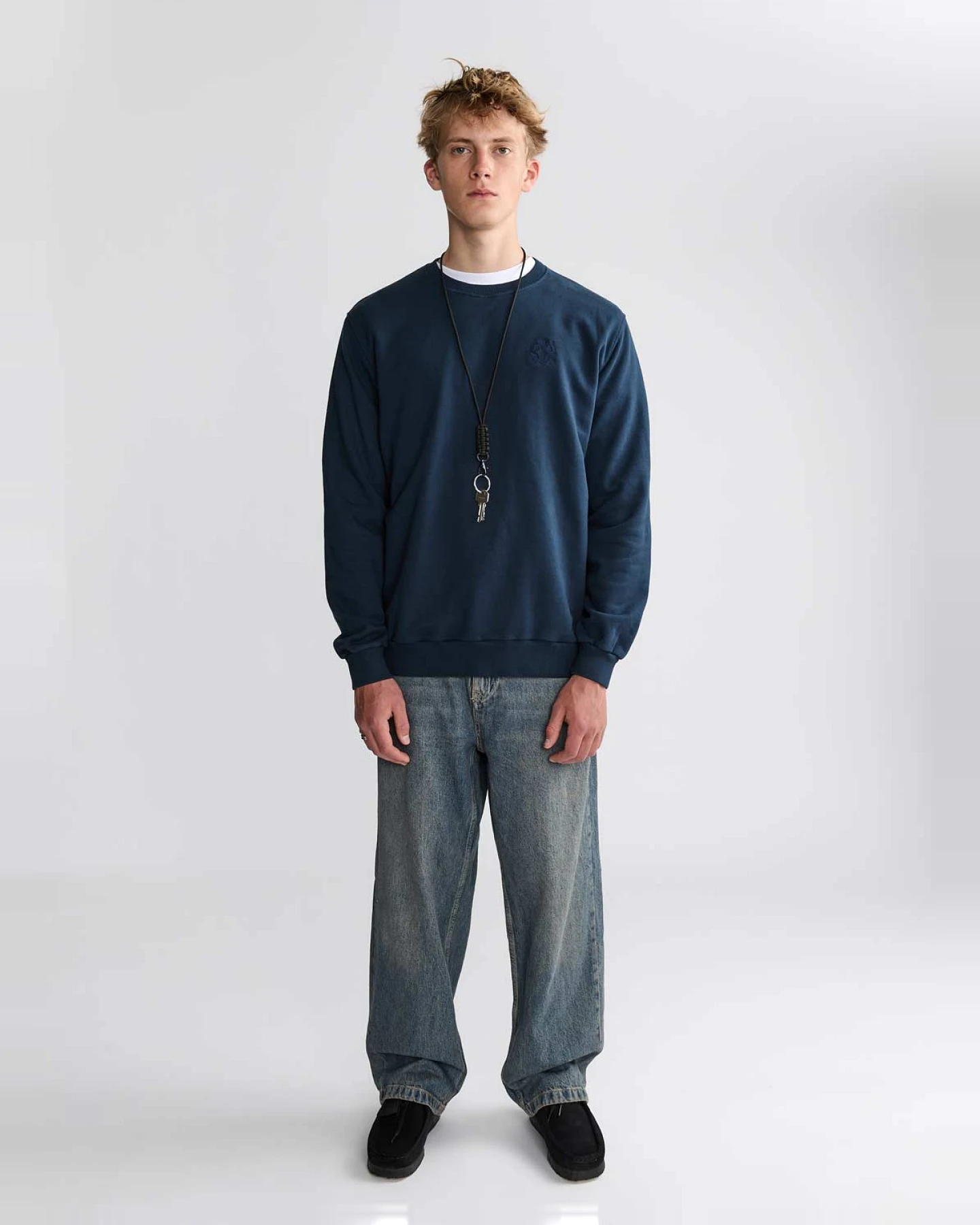 Yahmo Herren vegan Sweatshirt Egon Petrol – Ansicht 2