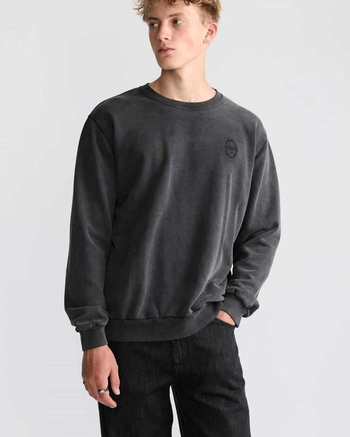 Yahmo Herren vegan Sweatshirt Egon Faded Schwarz