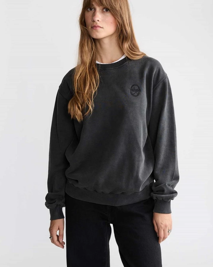 Yahmo Damen vegan Sweatshirt Ilse Faded Schwarz