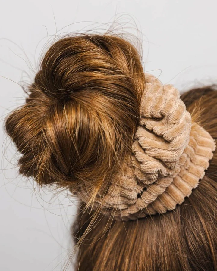 Scrunchie Bio Samt Rippe