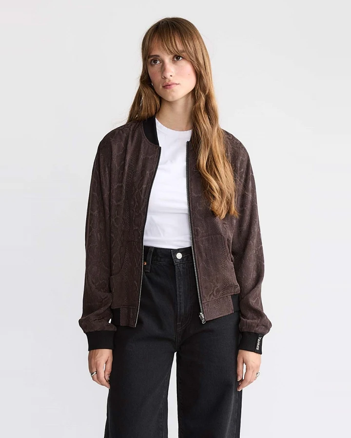 Yahmo Damen vegan Jacke Bomber Reversible Ruth Cobra/Schwarz