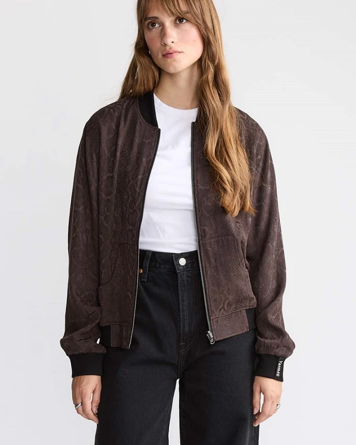 Yahmo Damen vegan Jacke Bomber Reversible Ruth Cobra/Schwarz