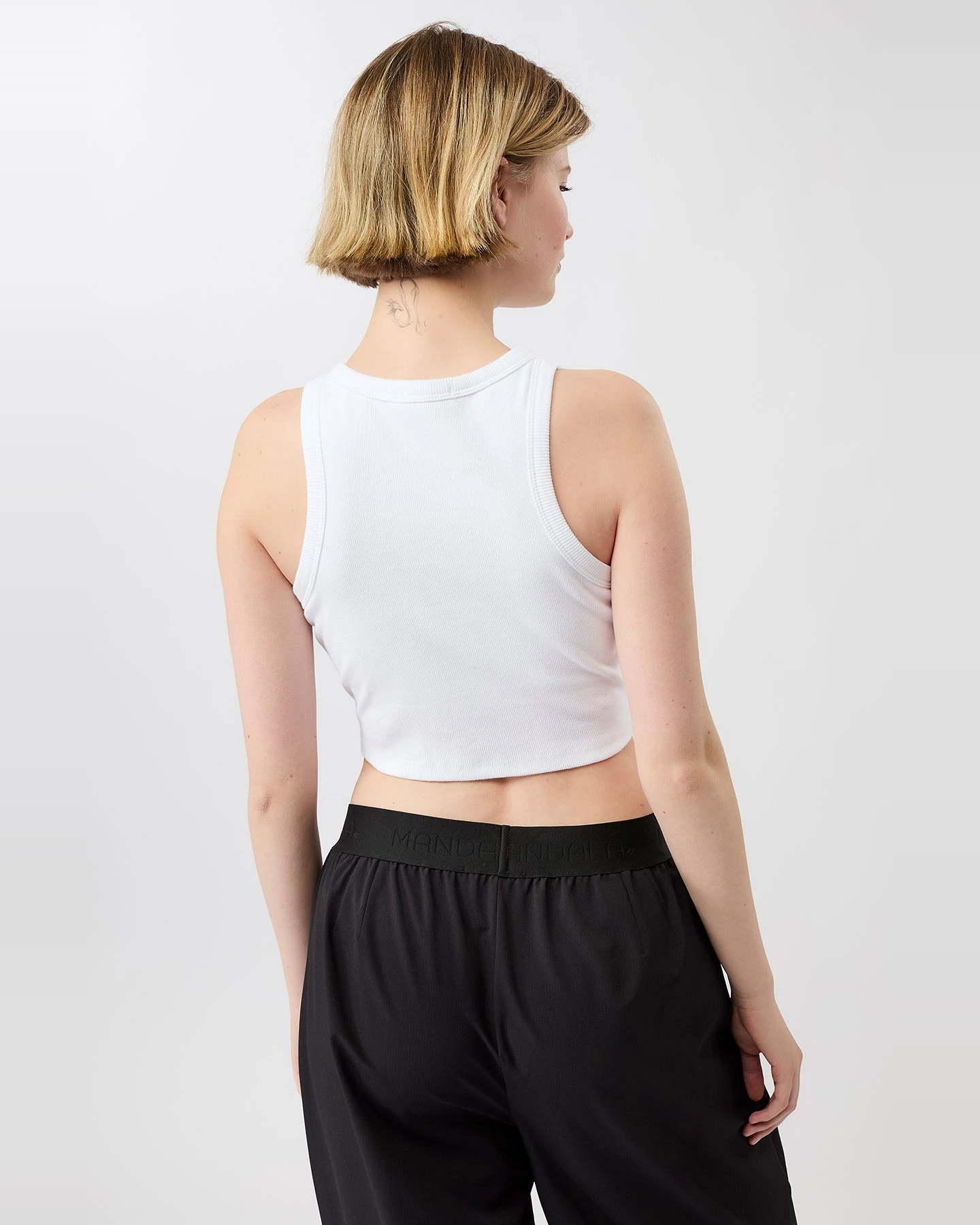 MANDALA Damen vegan Top Athleisure Weiß – Ansicht 2