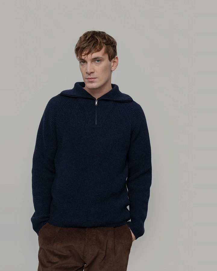 Wollpullover Stefano Blau