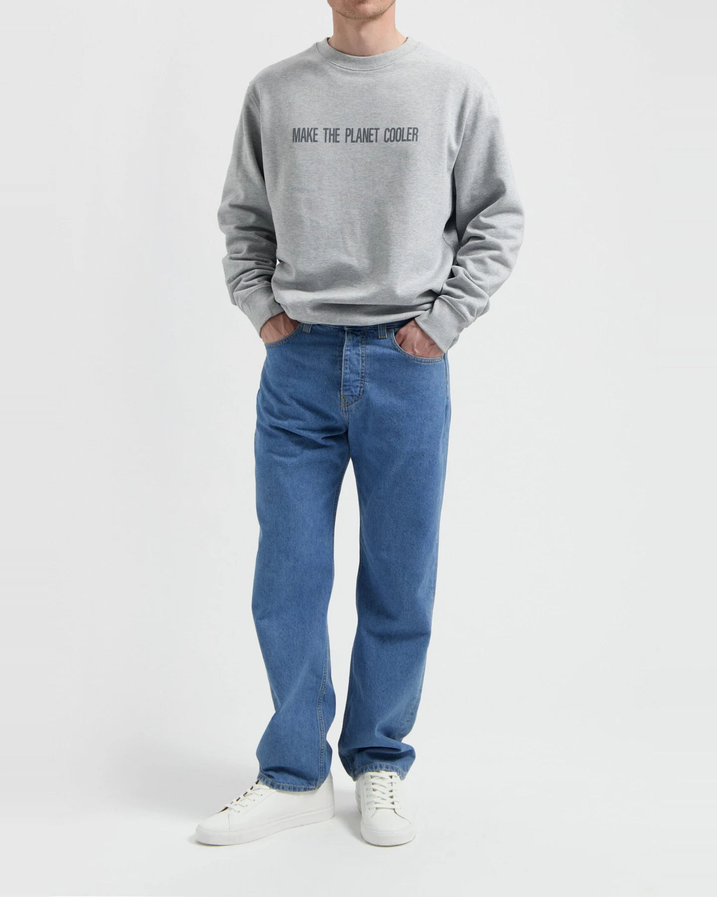 MUD Jeans Herren vegan Sweatshirt Ty Heather Grey – Ansicht 2