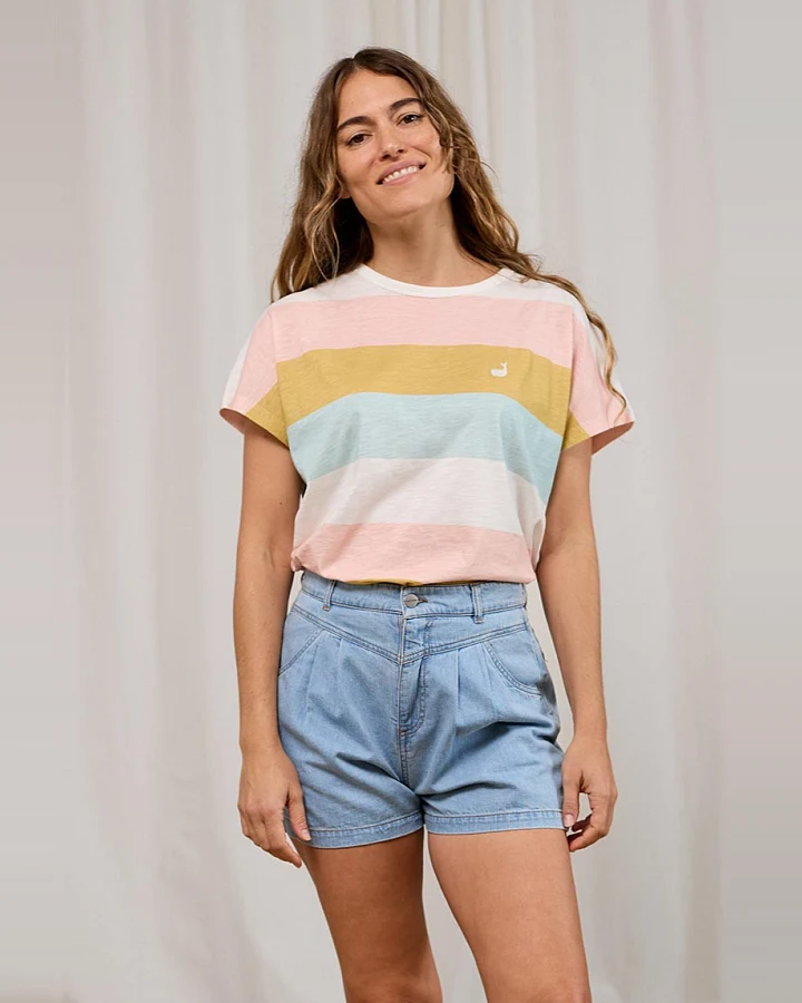 TWOTHIRDS Damen vegan T-Shirt Saladeta Mixed Stripes